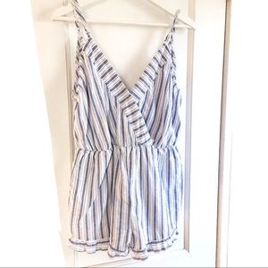 Honey Punch Striped Romper, size L
